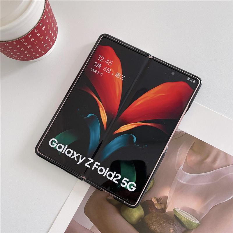 Moda Ortak Adı Lychee Kılıf Samsung Galaxy Z Fold 2 W21 Kapak Anti-Knock Lüks Deri + Pc Kılıfları Fold2 için