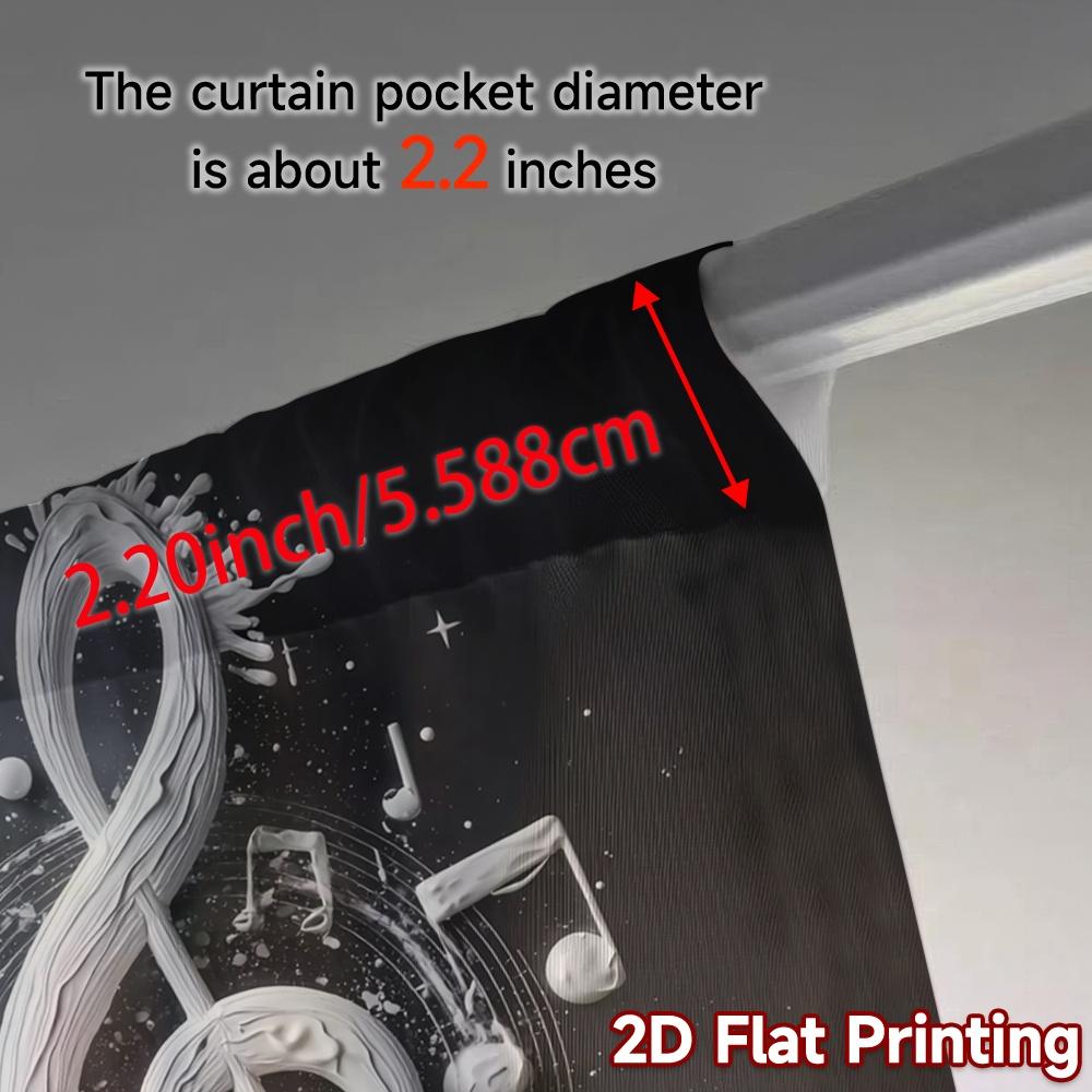 Set Of 2 Modern Flat Printing Curtains Without Rod Melody Splash Versatile Polyester Art Deco Festive Curtain Made