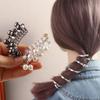 Beads Telephone Line Hair Rope Straight Pearl Hair Ring Creative Transparent Ponytail Holder  Daily