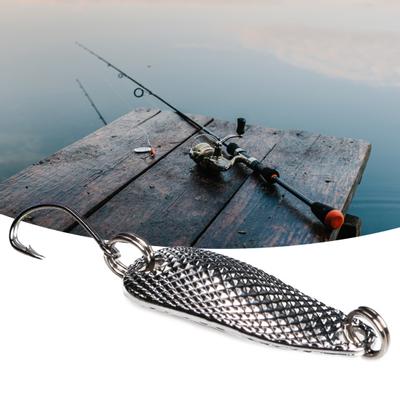 MUQZI Sports Accessory Metal Sequin Artificial Fishing Bait Spoons Single Hook Fish Lure Curve Tackle