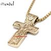 Gold Russian Orthodox St Saint Benedict Crucifix Cross Pendant Necklace Gift