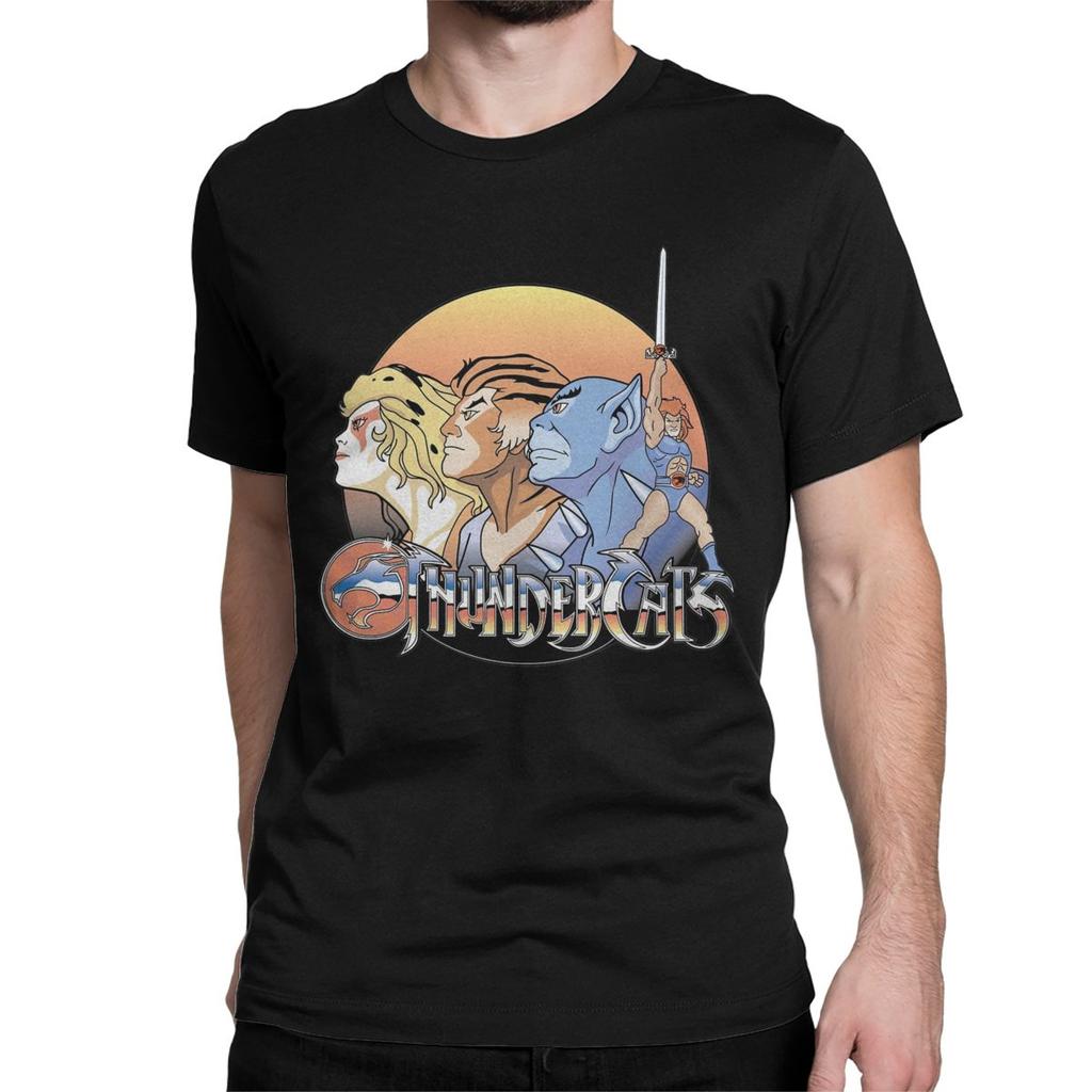 Thundercats T-Shirts Men Novelty Pure Cotton Tee Shirt Round Neck Short Sleeve T Shirts 5XL Clothing