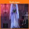 Stylish Western Themed Adult Plus Size Womens Light Purple Lace Floor Length Dress