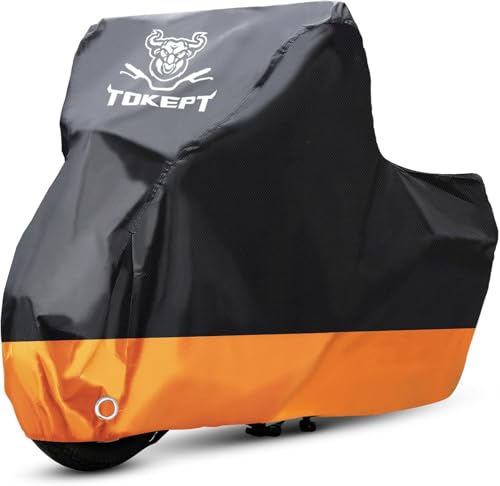 Waterproof Motorcycle Cover, 300D Thick, Heat-Resistant, Heavy-Duty, Water-Repellent Oxford Fabric, Anti-Theft, UV Protection, Dustproof, Waterproof,