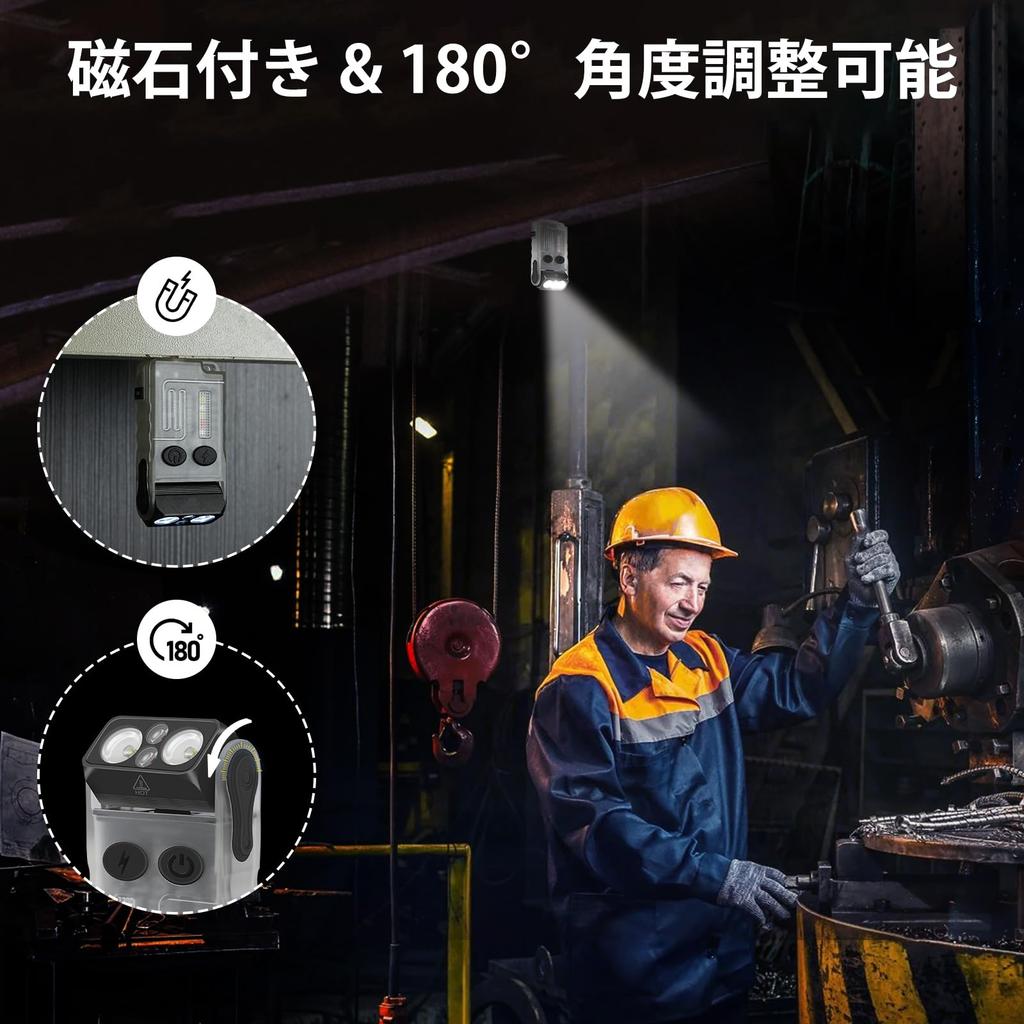 DAI NING Rechargeable LED Powerful 1000 High Mini Handheld IP67 Magnetic Suction Adjustable Lighting Pocket for and Power Outages Small, Flashlight,