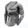 Heren Vintage Kleding Top met Lange Mouwen 3D Geprint Motorfiets Patroon Zwart T-Shirt Eenvoudig Casual Ronde Hals Oversized Top