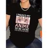 Womens I Paused My Anime Print Polyester Short Sleeve Casual Everyday Tee