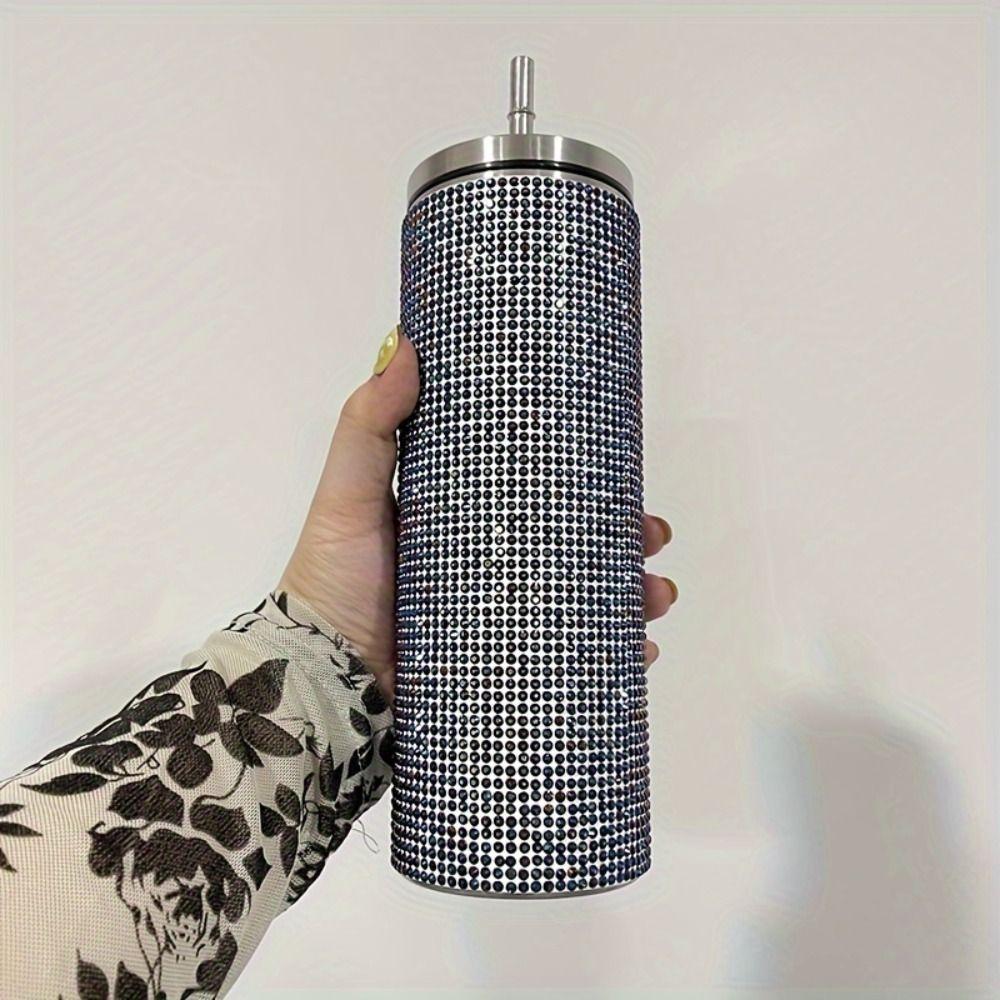 Bling Rhinestone Thermos Bottles Leopard Print Vacuum Flasks  Outdoor Activities
