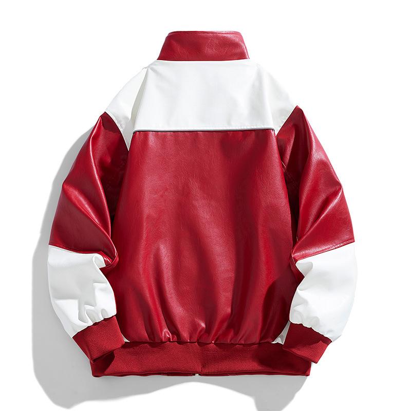 Frühling und Herbst Neue trendige Lederjacken für Herren, Herren Pu Motorradjacken, Revers, Lässig und Gutaussehend