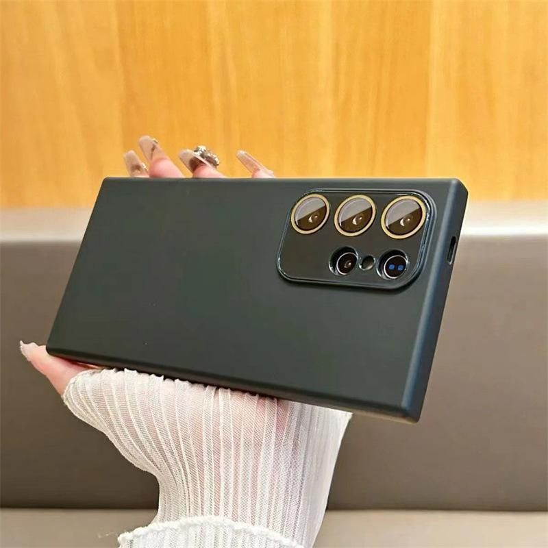 Suitable for Samsung S25 Ultra Skin Feeling Mobile Phone Case S24 Crystal Lens Film A16 Liquid S23 Silicone Soft Shell A55