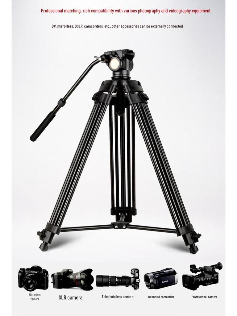 Q880 Aluminum Alloy DSLR Camera Tripod with Hydraulic Pan-Tilt Head for Photography and Videography
