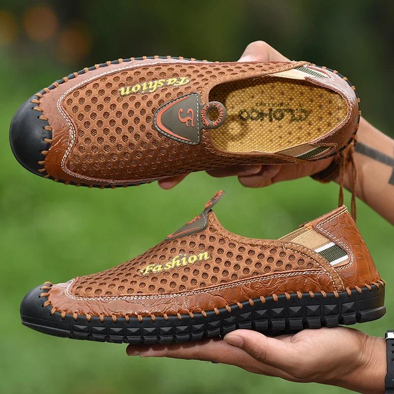 Men's Casual Tennis Shoes Summer Fashion Breathable Mesh Shoes Men's Anti-skid Hiking Shoes Men's Wading Shoes