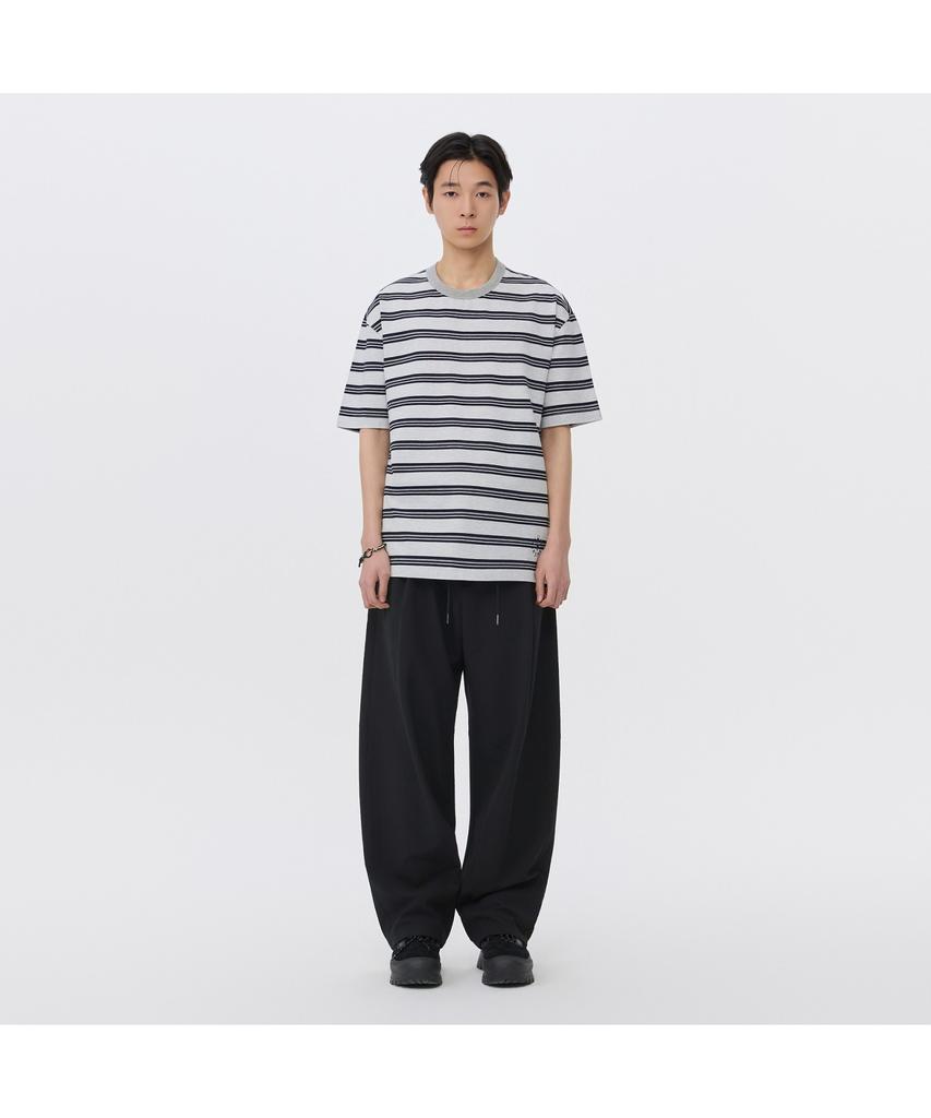Keoseuuteommellou Gray Striped T-Shirt Cwtam26423Gyx