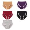 Plus Size Ladies Spring and Summer Lace Comfortable Pure Cotton High Bounce Non Mark Mid Waist Briefs