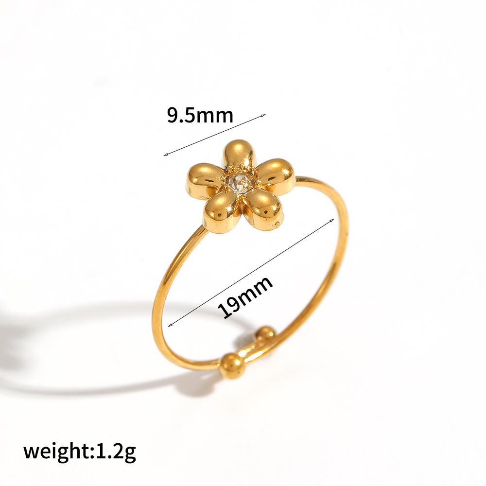 

Light Luxury Geometric Zircon Stainless Steel Ring For Women Jewelry Accessory Gold G