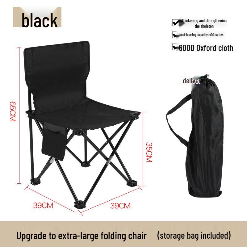 Portable Outdoor Folding Chair with Backrest for Camping and Art Sketching