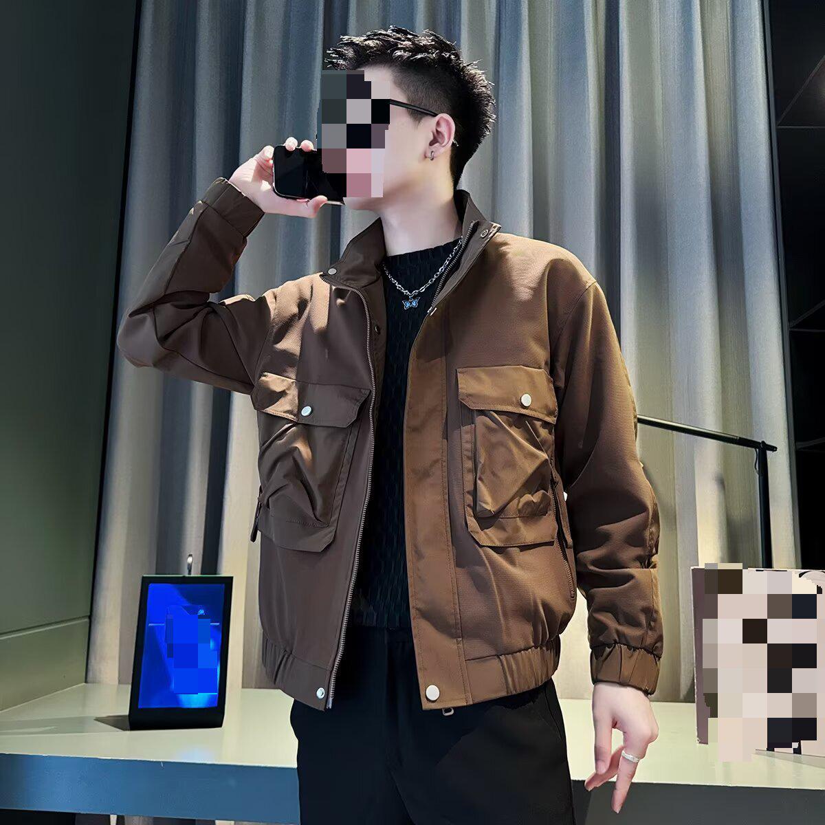 Men s Trendy Street Style Slim-Fit Lapel Jacket – Spring & Autumn Casual Workwear XL