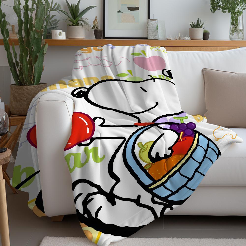 Cartoon Cute S-snoopy Blanket Warm And Soft Suitable For Bedroom Living Room Sofa Bed Office Travel Camping