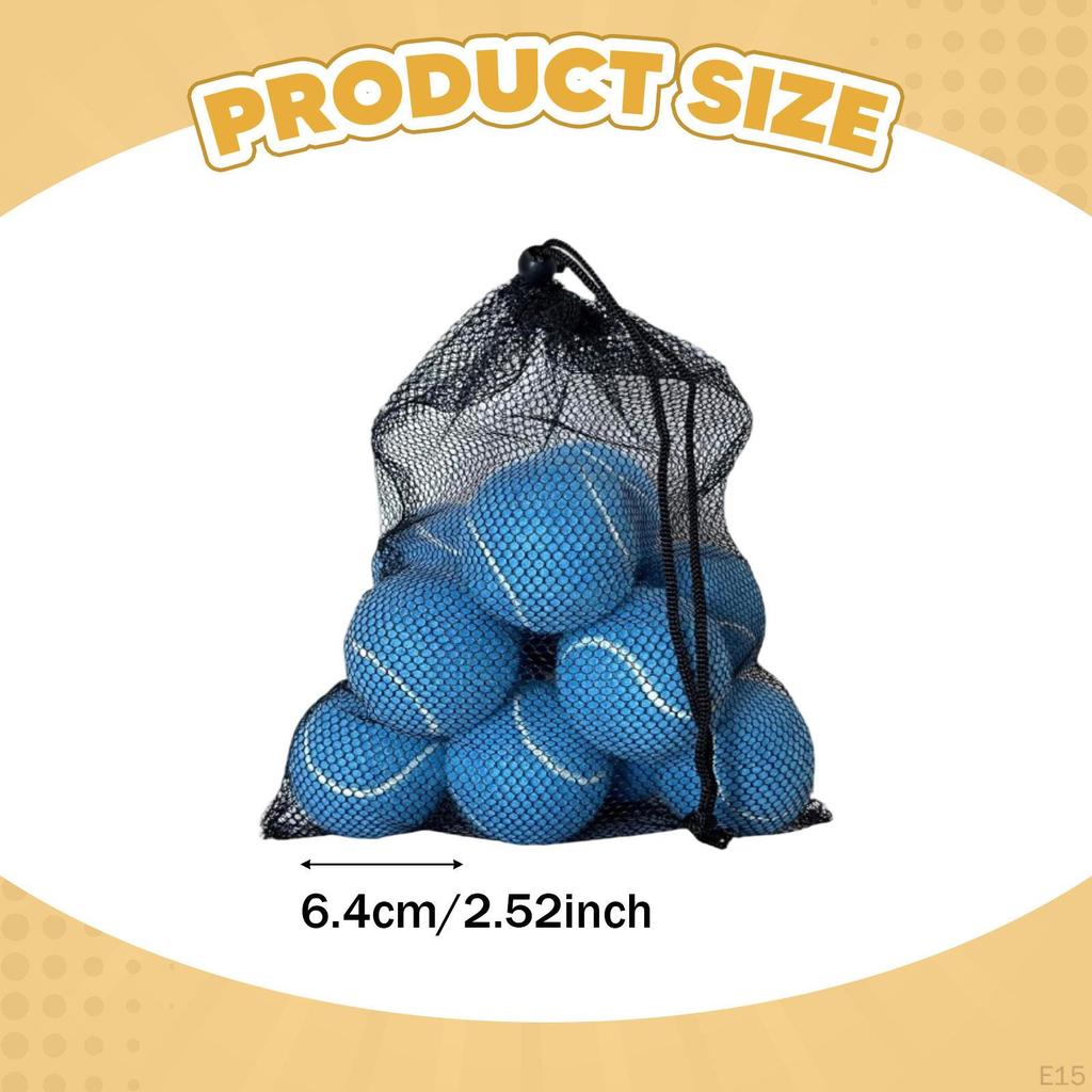 10 Pieces Tennis Balls with Storage Mesh Bag Workout for Pet Dog Adults Kids Yellow
