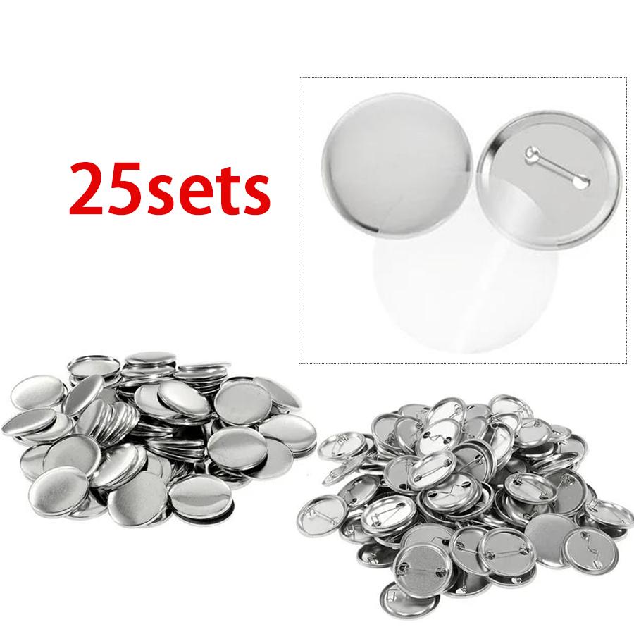 25/50sets Glossy Tinplate Button Badge Kit DIY Handmade Brooch Accessories Consumables for Anime/Game/Handicraft Lovers Fans XJM