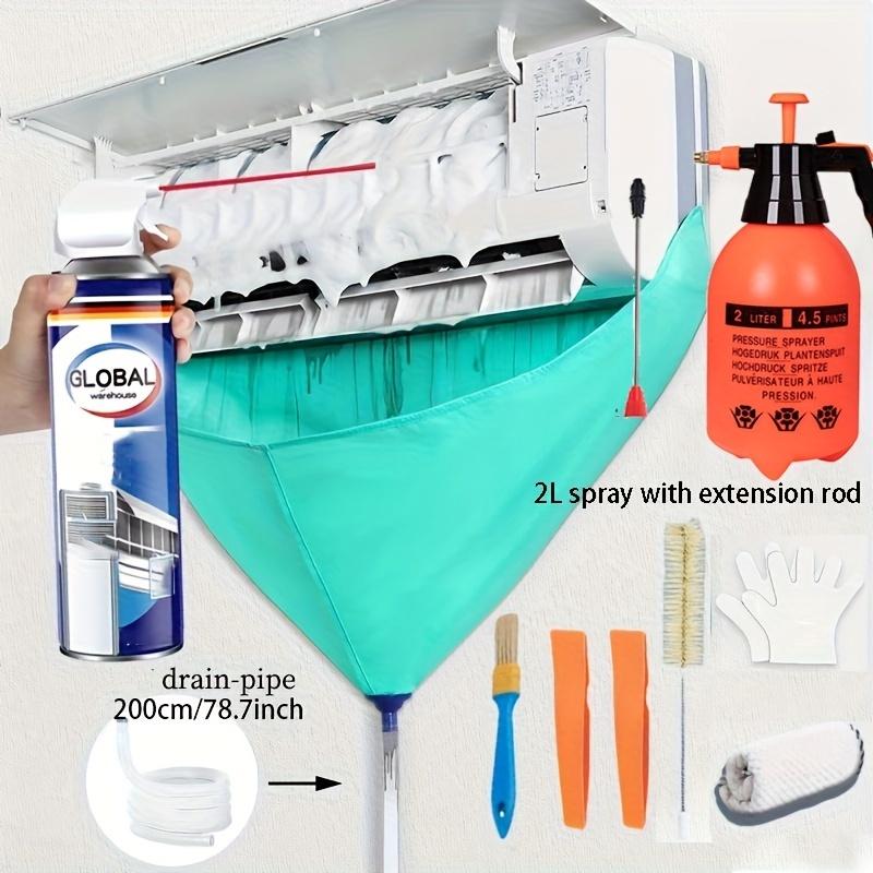6/8 Stück 90cm/35,4in Verdickte Hängende Klimaanlagen-Reinigungsabdeckung Set 9000-18000BTU mit Ablaufschlauch Sprühbürste Sommer-Set
