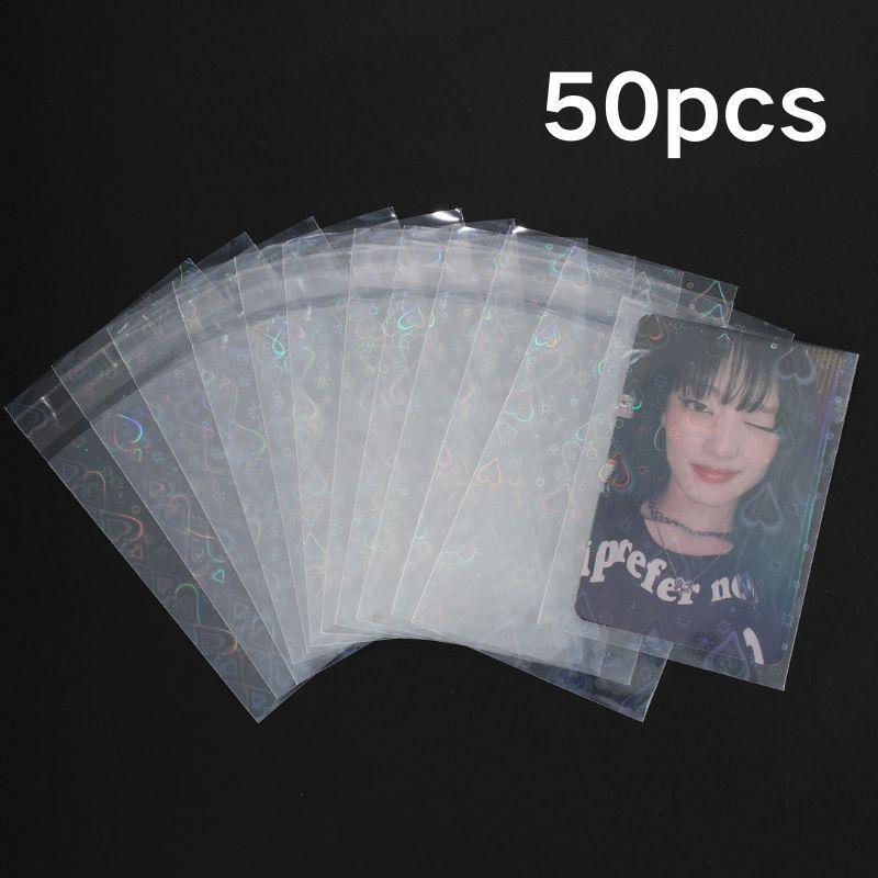 50pcs ins Card Sleeves 65x90mm Macaron Color Holder For Holo Postcards Top Load Film Photocard Game Cards Protector Storage Bag