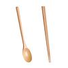 (Nikita) Wooden Spoon Chopsticks Set Korean Wood Soup For Eating Mixing Strring Handle