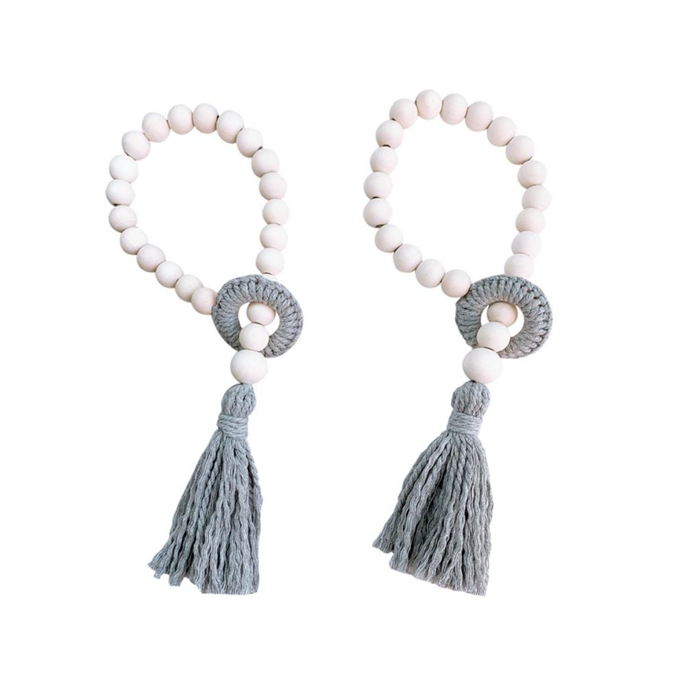 Tassel Beaded Wood Curtain Tie Suitable for Family Bohemian Lovers Wood Pastoral