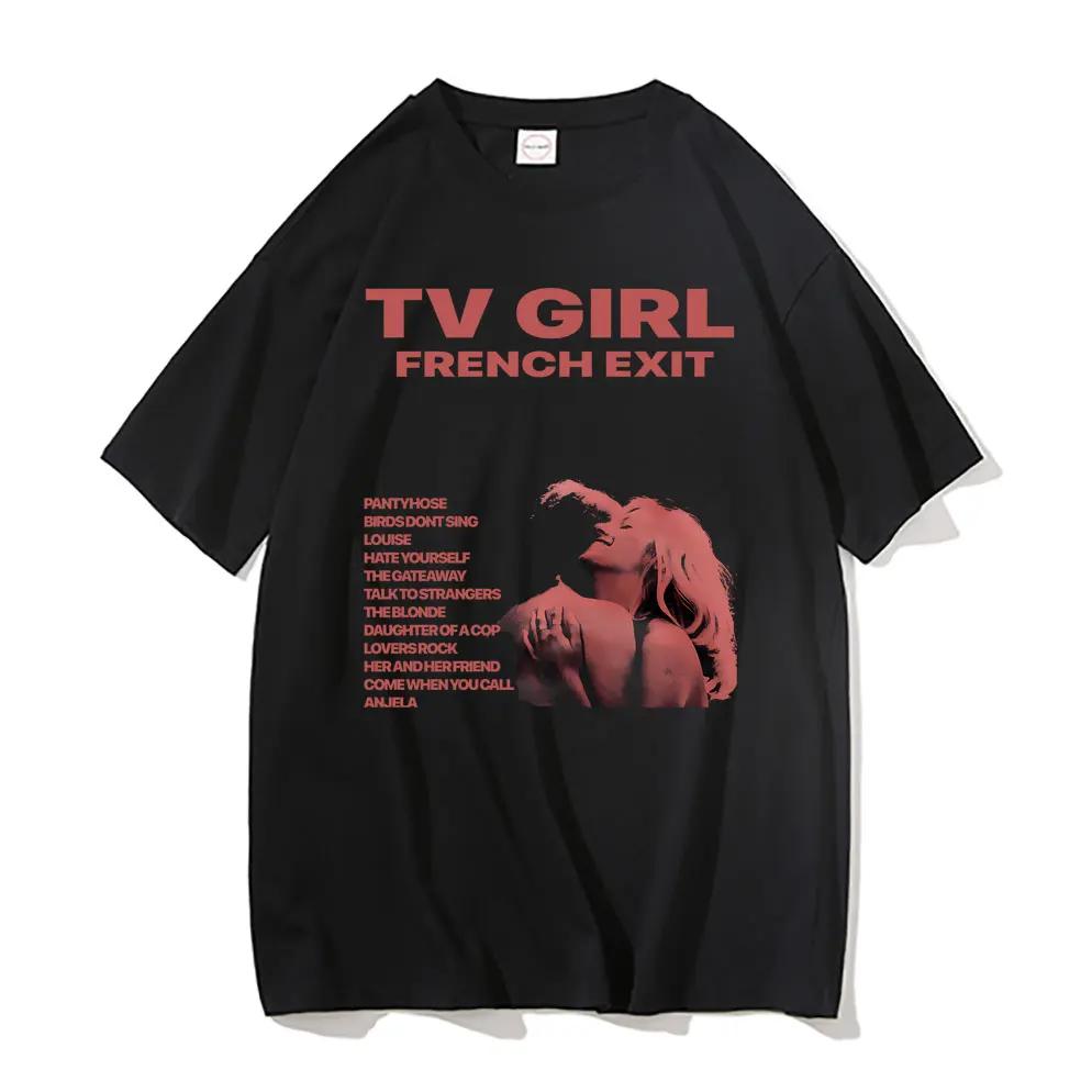 TV Girl Tshirt Unisex French Exit Album T-shirt Gift for Indie Music Fan Tee Lovers Rock Simple Drawing Music Band Graphic Shirt