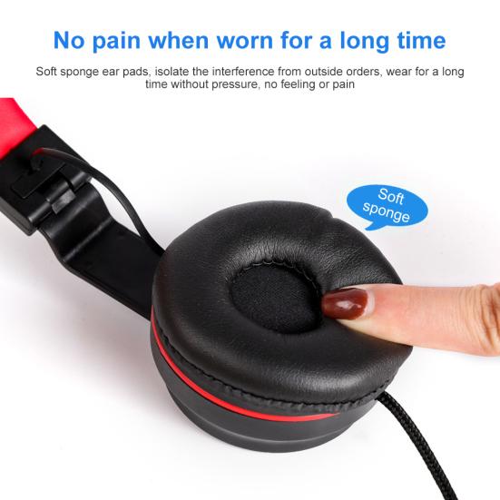 Wired Foldable Portable HiFi Stereo Headphone Heavy Bass Gaming Headset with Mic