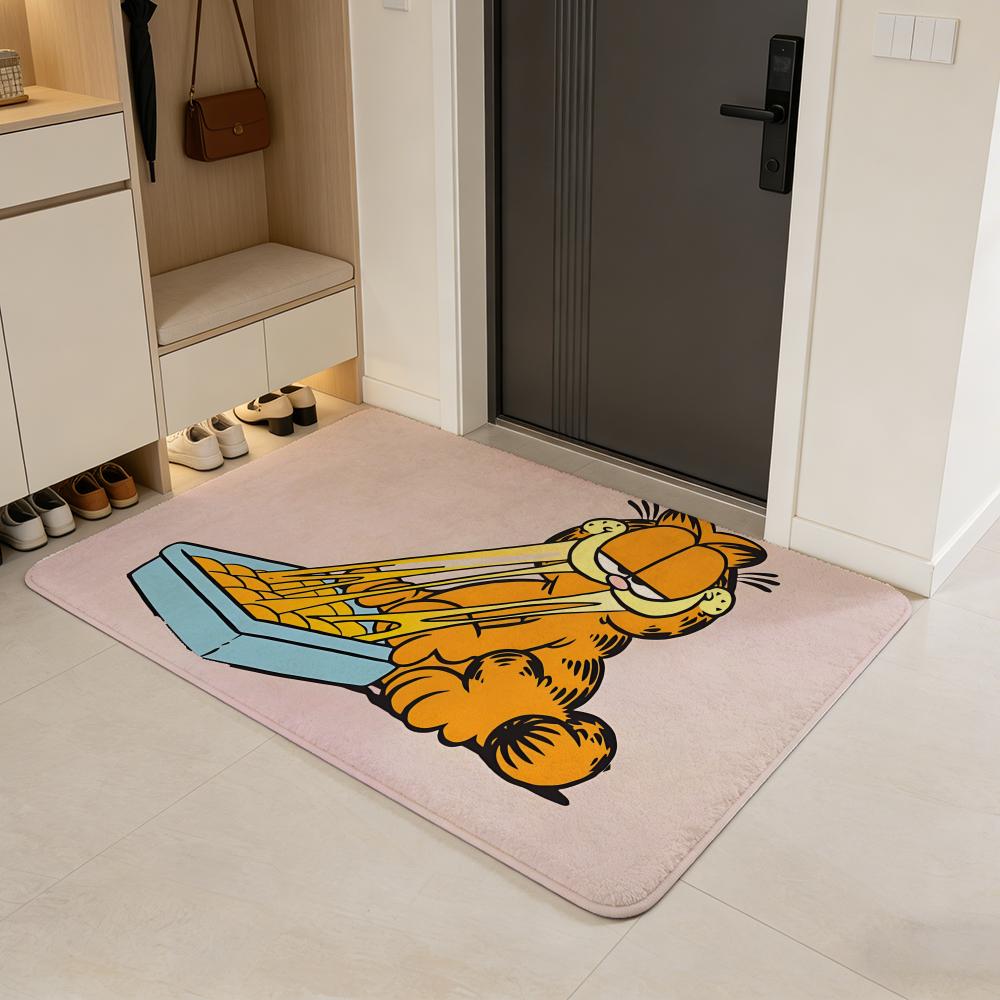 Tappetino per Pavimento Anime G-Garfield Tappetino per Porta in Flanella Antiscivolo Assorbente Lavabile Tappeto per Interni Casa