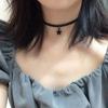 Cute Star Five-pointed Star Black PU Neck Strap Choker Collar Choker Short Clavicle Chain Necklace Women's Accessories Ornaments