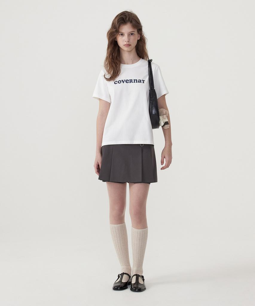 COVERNAT WOMAN Cool Cotton Copper Logo T-Shirt White