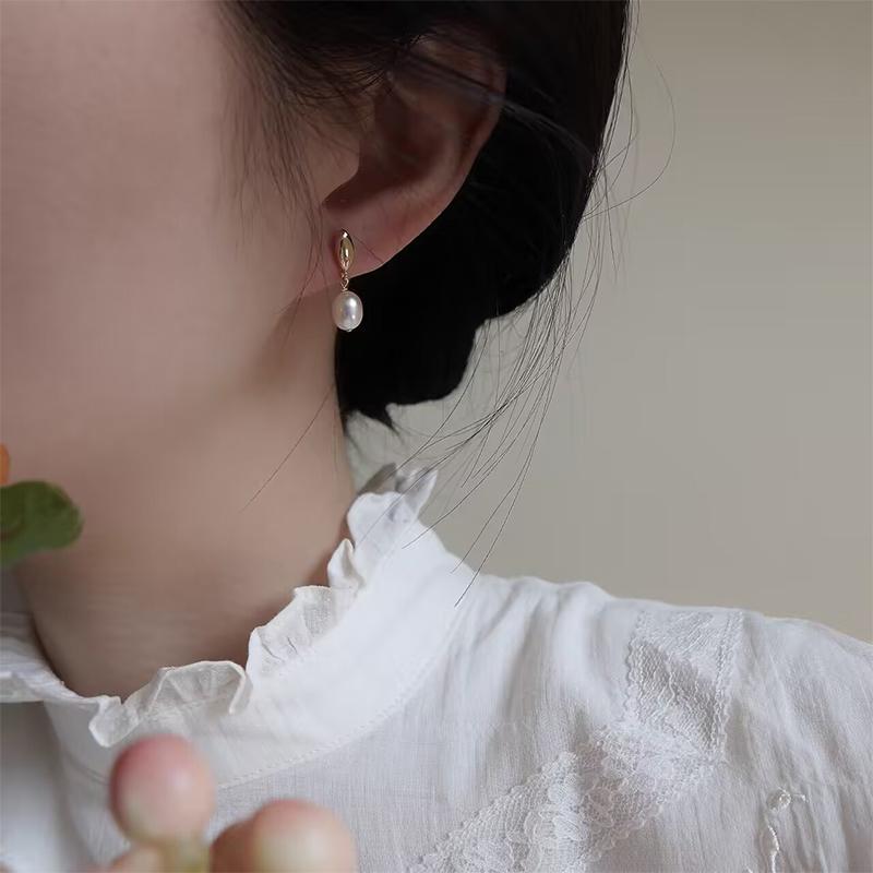 1 par elegante lys luksus mini perle øredobber for kvinner jenter søte dråpeformede anheng øredobber Smykker gaver
