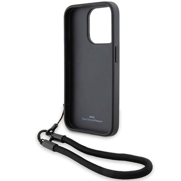 Bmw Bmhcp15L23Rmrlk Iphone 15 Pro 6.1 Czarny/Black Hardcase Signature Leather Wordmark Cord