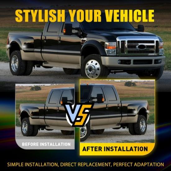 White LED Side Fender Marker Dually Bed Lights For 1999-10 F350 F450 F550 Ford A