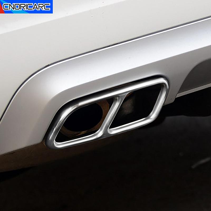Car Tail Throat Frame Decoration Carbon Pattern Trim For Mercedes Benz GLK X204 CLS W218 2012-17 Exhaust Muffler Pipe Accessory