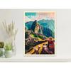 Machu Picchu Lisbon Vintage Travel Poster Canvas Print  Retro City Tourism Wall Art for Living Room Decor