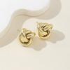 Gold  Color Knot Hoop Earring For Women Shiny Plating Trendy Earring Stud Cute Daily Wear Jewelry Gift Wholesale