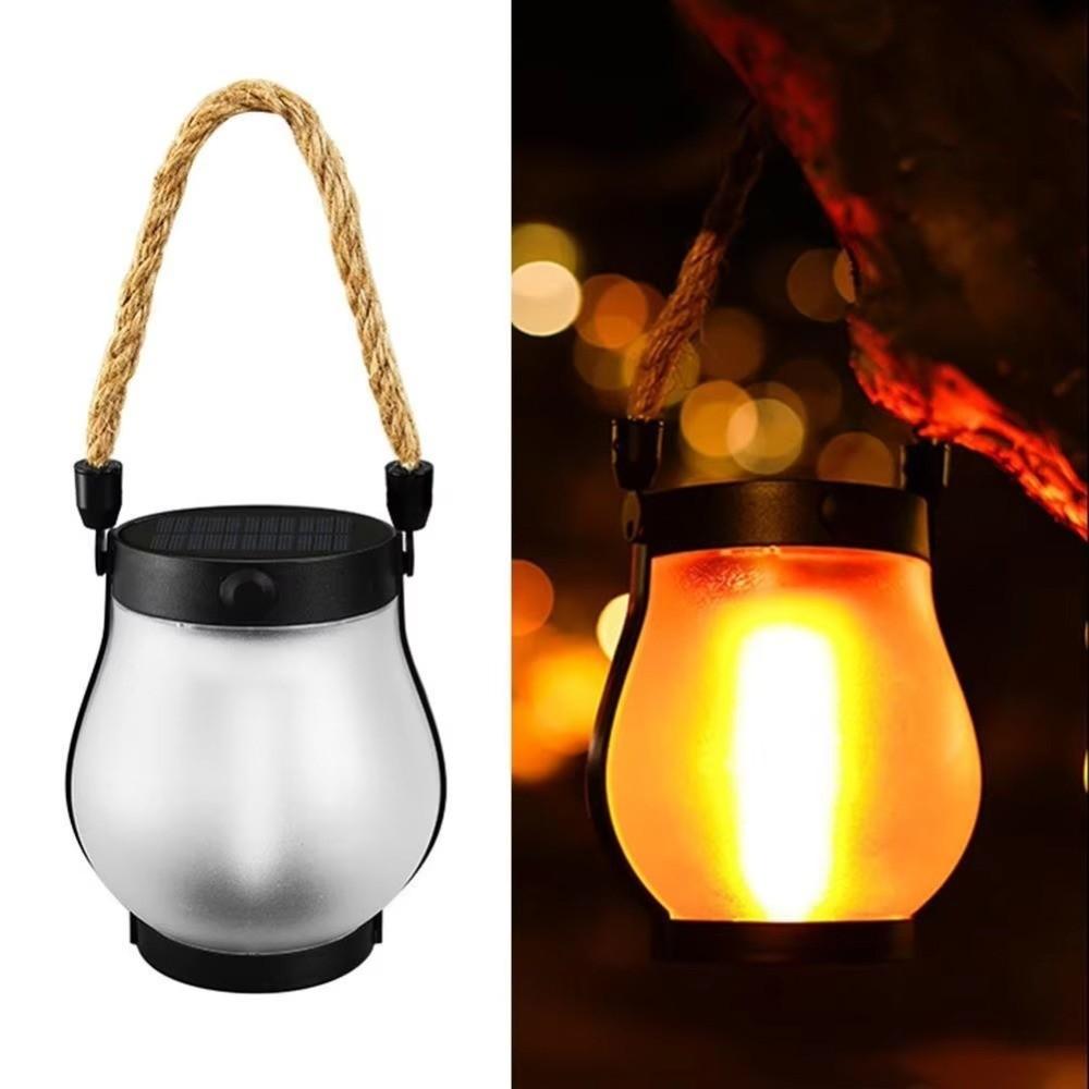 Dancing Flame Solar Lantern Rechargeable Outdoor Lights New Solar Flame Lights  Yard Decor