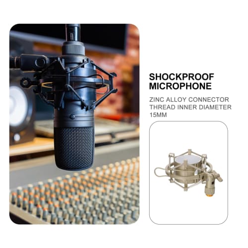 Alasum Mikrofon-Spinne, Metall, Universal 50mm, Antivibrations-, Stoßfeste Halterung mit einstellbarem Winkel