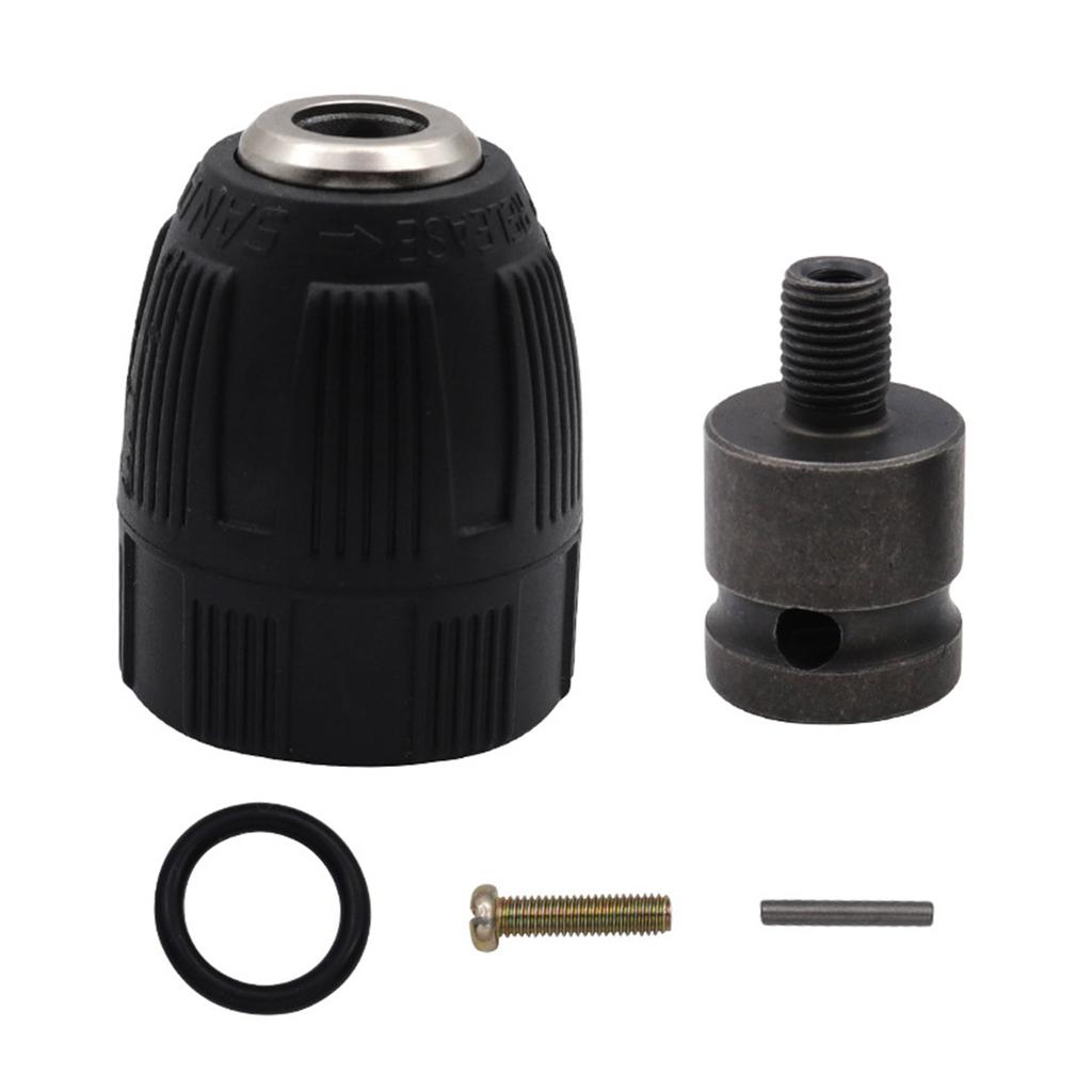 0.8-10mm Precise Keyless Drill Chuck Converter 3/8"- 24UNF Thread Quick Change Adapter Shank 1/4" Hex