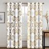 Luxury White Golden Abstract Geometric Window Curtains Blinds For Living Room Kids Bedroom Bathroom Kicthen Door Home Decor2Pcs