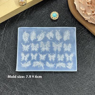 3D silikonové reliéfní šablony na nehty Květiny Uzel motýla Formička na nehty DIY dekorace na nehtové umění Nástroje pro design manikúry