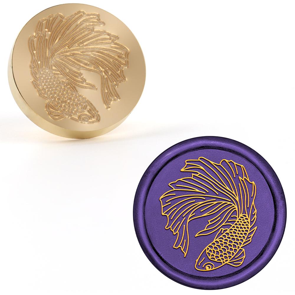 1pc Ocean Series Wax Seal Stamps Trident Goldfish Hook Shark Pattern Wax Sealing Stamps 25mm Removable Brass Head For Decorating