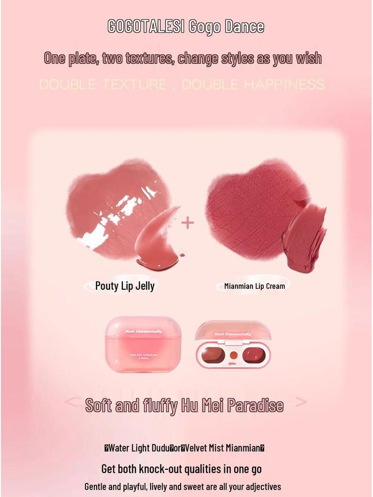 Gogotales Double-Ended Lip Gloss: Long-Lasting, Moisturizing Lip Mud & Mirror Water Light Lipstick