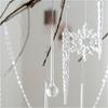 Nordic Crystal Christmas Ornaments Set, Transparent Ice Beads with Snowflake Icicle Drops for Xmas Tree Decor