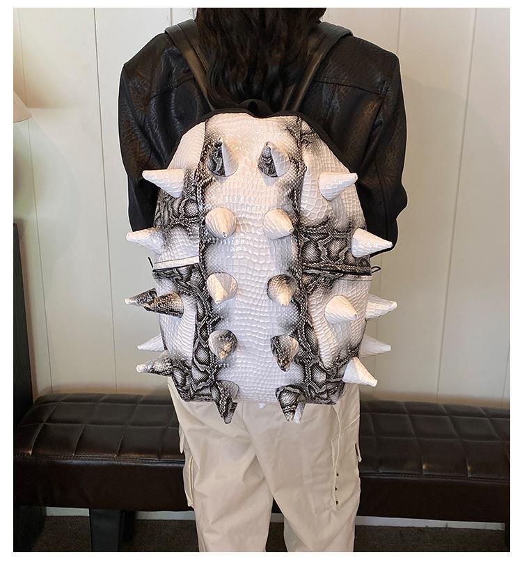 The New Wolf Tooth Shoulder Bag 2024 Summer New Fashion Backpack Funny Simple PU Unisex