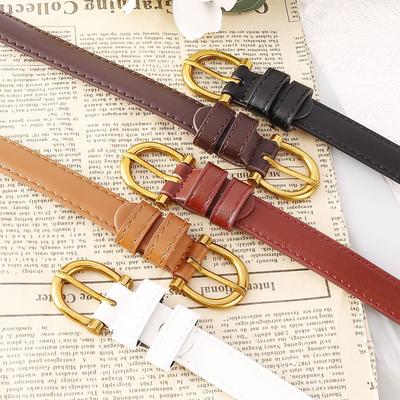 Belt Belt Women'S Gold Pin Buckle Belt Women'S Dress Decorative Available