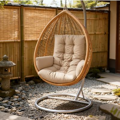 Wasserdichtes Eiersesselkissen Verdicken Patio Hängekorbsesselkissen Eiersesselkissen mit Armlehnen für Indoor Outdoor Korbschaukel